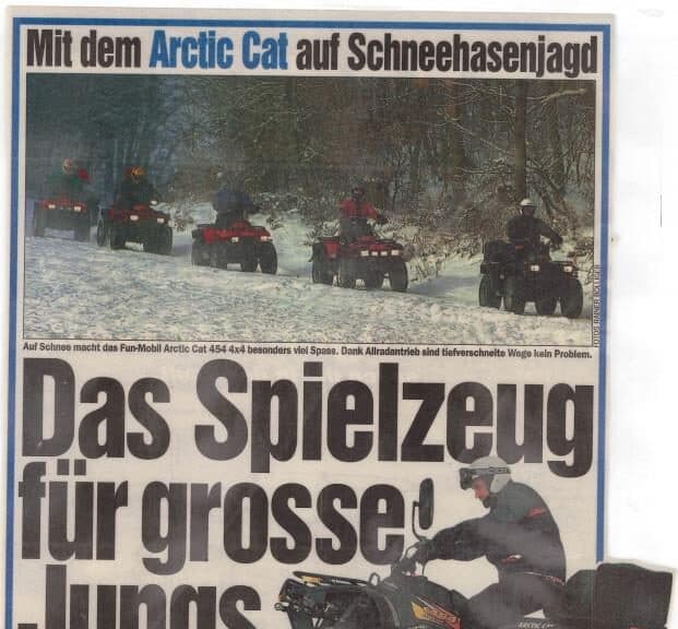 «Das Spielzeug für grosse Jungs» – Pressebericht über die Arctic-Cat-Quads.